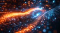 Quantum encryption visualization shows intricate light and data patterns