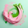 Swirling Pink And Green Paint Spray With Organic Sculpting
