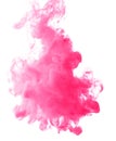 Swirling Pink Ink Cloud Abstract on White Background smoke Royalty Free Stock Photo