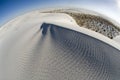 A wide angle lens creates a global view of White Sands National Monument. Royalty Free Stock Photo