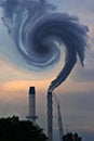 Swirling smoke factory