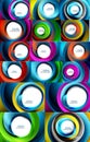 Swirling spiral background set, colorful stripes Royalty Free Stock Photo