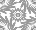 Swirling And Static Petal Pattern Seamless Repeat In Grey