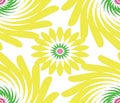 Swirling And Static Petal Pattern Seamless Repeat In Yellow