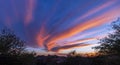 Swirling sunset skies in Scottsdale, Arizona