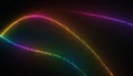 Rainbow colored glitter trails on black background Royalty Free Stock Photo