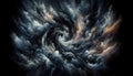 Swirling Vortex of Clouds and Light in Dramatic Painting