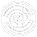 Swirling Vortex Lines Circular Flow Abstract Design Grey Lines on White Round Creative Shape Art Royalty Free Stock Photo