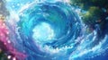 A swirling vortex of water, capturing the beauty and motion of fluid dynamics Royalty Free Stock Photo