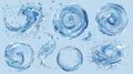 Swirling water with bubbles isolated on transparent background. Modern illustration of shampoo, laundry whirlwind, foam