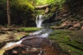 Swirling water at Elakala Falls in Blackwater State Park West Virginia Royalty Free Stock Photo