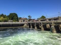 Swirling Water in the Spillway at The Ballard Locks in Seattle, WA Royalty Free Stock Photo