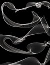 Swirling White Electric Smoke on a Black Background