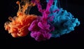 Swirls of colorful ink in water create stunning abstract art Creating using generative AI tools