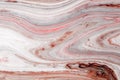 Swirls of marble or the ripples of agate. Liquid marble texture with pink and brown colors. Abstract painting background