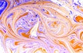 Swirls of marble or the ripples of agate. Liquid marble texture with pink and brown colors. Abstract painting background. Royalty Free Stock Photo