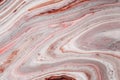 Swirls of marble or the ripples of agate. Liquid marble texture with pink and brown colors. Abstract painting background