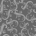 Swirls seamless ornament in gray color Royalty Free Stock Photo