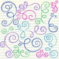 Swirls Sketchy Back to School Doodle Vector Royalty Free Stock Photo
