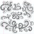 Swirls Sketchy Notebook Doodles Vector Set Royalty Free Stock Photo