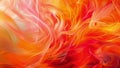Swirls of vibrant color and energy reminiscent of a spirited tango between passionate flames caught in a hazy and