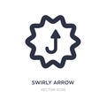swirly arrow pointing upwards icon on white background. Simple element illustration from UI concept