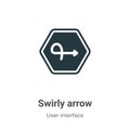 Swirly arrow vector icon on white background. Flat vector swirly arrow icon symbol sign from modern user interface collection for