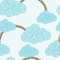 Swirly clouds and rainbows Royalty Free Stock Photo