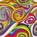 Swirly drawn seamless pattern