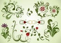 Swirly floral design elements. Royalty Free Stock Photo