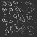 Swirly line curl patterns isolated