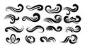 Swirly line curl patterns isolated on white background. Vector f Royalty Free Stock Photo