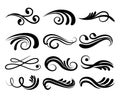 Swirly line curl patterns isolated on white background. Vector f Royalty Free Stock Photo