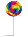 Swirly Rainbow Lollipop Royalty Free Stock Photo