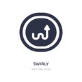 swirly scribbled arrow icon on white background. Simple element illustration from UI concept