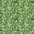 Swirly seamless pattern in shades of green