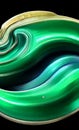 Swirly shapes of malachite - abstract digital art