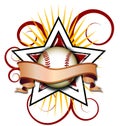 Swirly Star Baseball Illustration