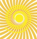 Swirly sun icon background Royalty Free Stock Photo