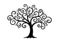 Swirly tree silhouette Royalty Free Stock Photo