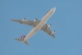 Swiss Airbus A340-313 plane overhead Zurich in Switzerland Royalty Free Stock Photo