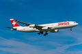 Swiss Airbus A340-300 Royalty Free Stock Photo