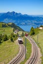 Swiss alpine railway Royalty Free Stock Photo
