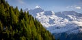 The Swiss Alps - amazing view over the mountains of Switzerland Royalty Free Stock Photo