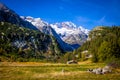 The Swiss Alps - amazing view over the mountains of Switzerland Royalty Free Stock Photo