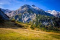 The Swiss Alps - amazing view over the mountains of Switzerland Royalty Free Stock Photo