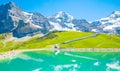 Swiss Alps and beautiful mountain lake, Jungfrau region, Switzerland Royalty Free Stock Photo