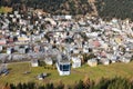 Swiss Alps: The cable car to the Jakobshorn above Davos City