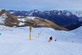 Swiss alps: Due to the global climate change the permafrost and glaciers are melting like here above Davos City