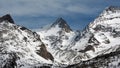 A wonderful view of the snow-capped peaks of the Swiss Alps. Royalty Free Stock Photo